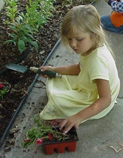 grandchildren in the garden
