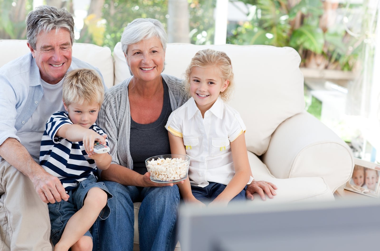 Grandparents Watching TV with your grandkids