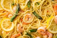 Lemony Shrimp, Asparagus And Pasta